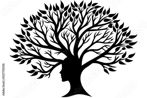 Silhouette of a woman tree of life