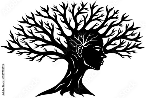 Silhouette of a woman tree of life