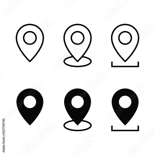 Location icon. Map pin icon set