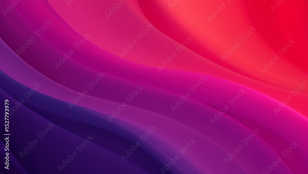 Obraz premium Abstract fluid gradient background featuring wavy smooth lines in shades of red and purple