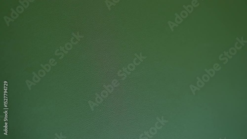 Beautiful female hands working on a leather mat on a table