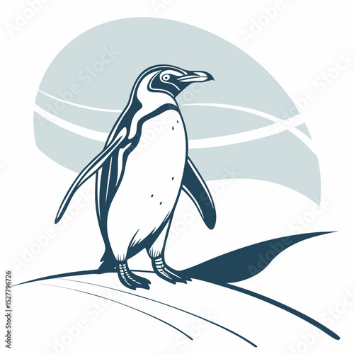 Elegant Penguin Silhouette for Logo Design
