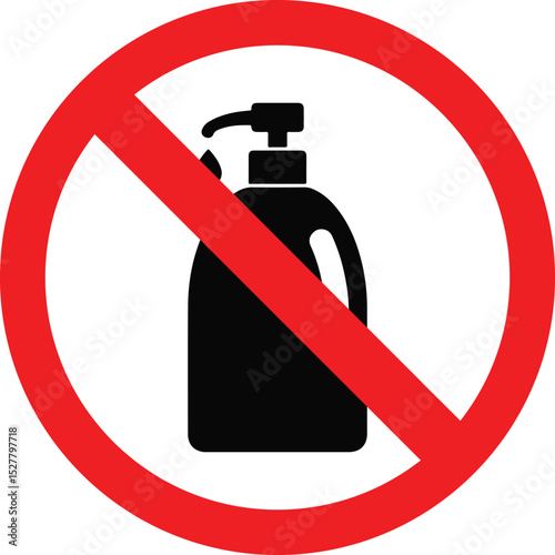 no clean with detergent prohibited sign on white background