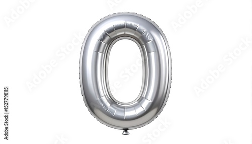 Silver balloon letter o party decoration birthday celebration event metallic foil mylar alphabet generative ai 