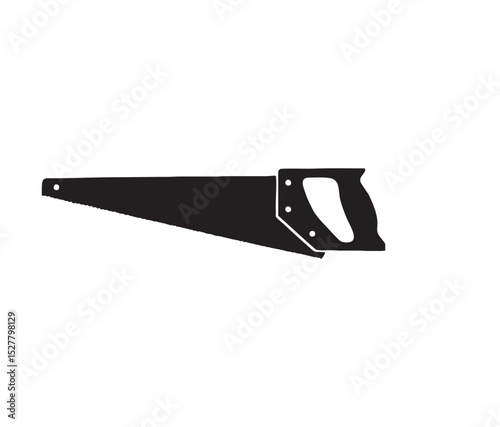 silhouette image of a saw with a transparent background