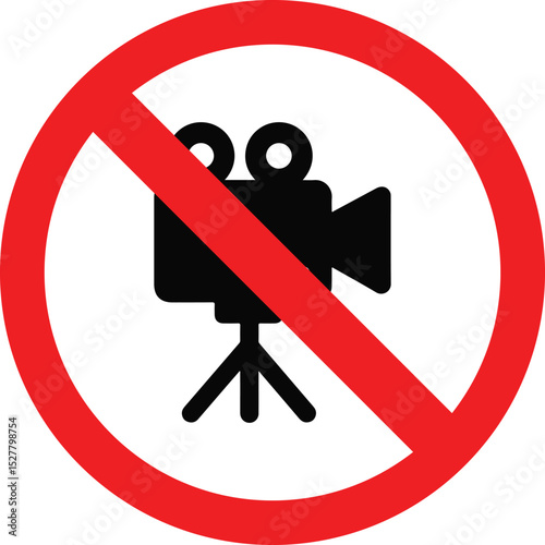 no videography prohibited sign on white background