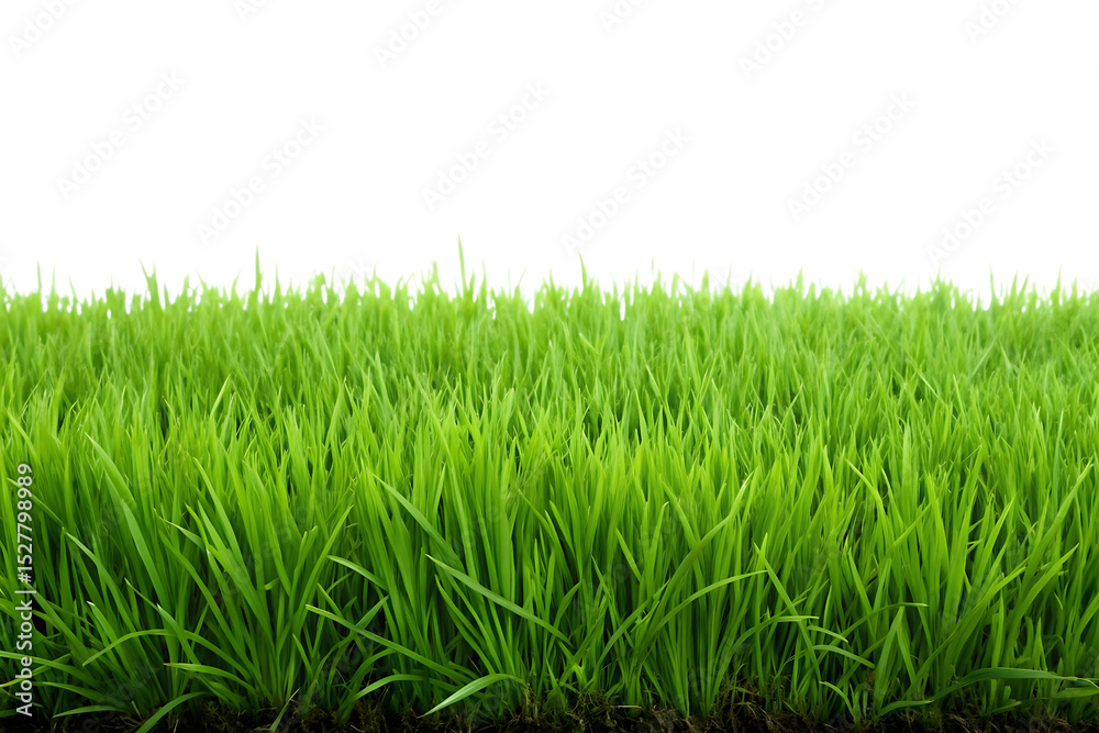 Obraz premium Lush Green Grass Field Transparent Background PNG.