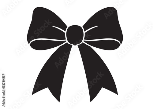 ribbon bow logo silhouette vector, tied bow logo icon silhouette, bow silhouette vector logo holiday icon gift, bows knot silhouette vector logo on white background