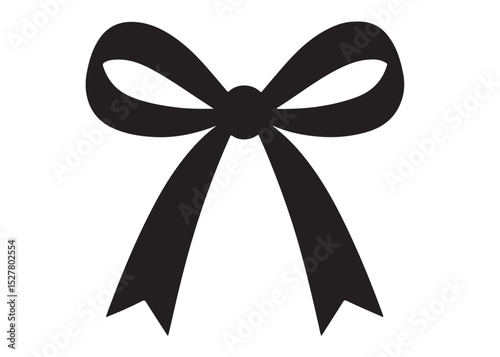 ribbon bow logo silhouette vector, tied bow logo icon silhouette, bow silhouette vector logo holiday icon gift, bows knot silhouette vector logo on white background