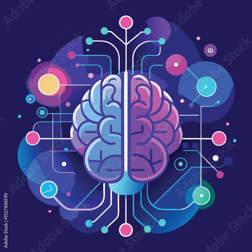 Abstract Artificial Intelligence Human Brain Concept