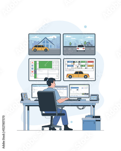 Dispatch operator monitoring vehicle fleet