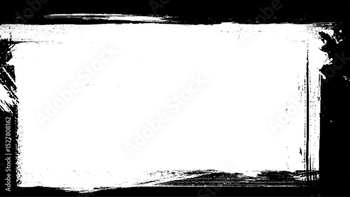 Grunge textured frame vector illustration border. Mask overlay on a frame with scratches and spots on a white background. 