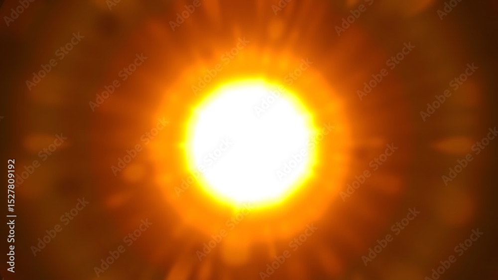 Obraz premium Glowing abstract bright light burst with blurry lens flares and orange color tones