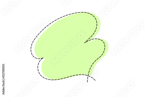 点線で作ったシンプルなかわいい吹き出し　黄緑