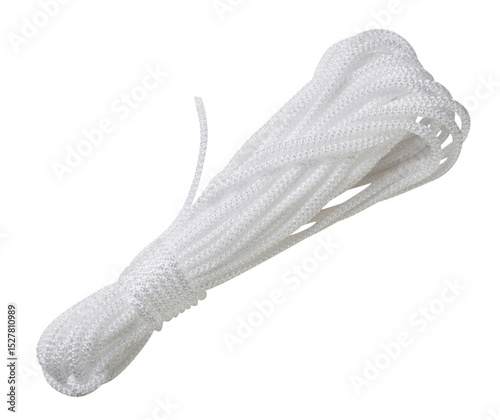 Foto Skein of nylon rope on a white background. Isolated