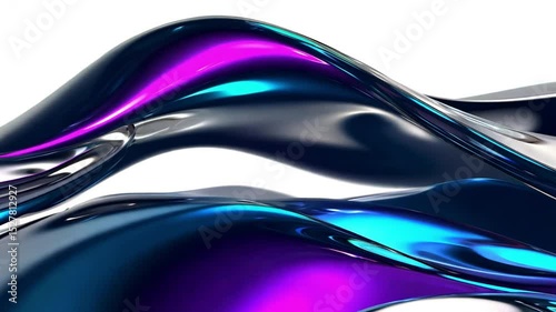 Vivid Abstract Waves in Blue and Purple Tones Creating a Dynamic Fluid Texture 4k video footage