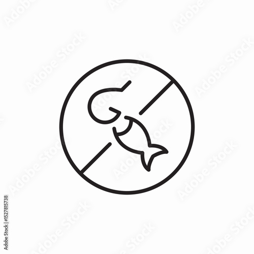 fishing prohibited icon sign vector