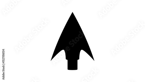 arrowhead symbol, black isolated silhouette