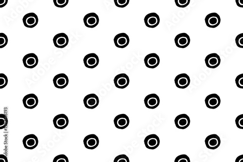 Black and White Polka Dot Seamless Pattern – Classic Vector Design for Fabric, Backgrounds, Print, Packaging, and Interior Decor