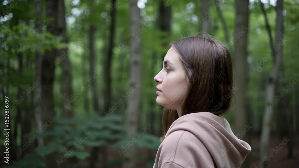 portrait of a young woman in a forest portrait of a young woman in a forest