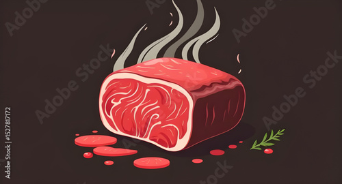Wagyu beef, Wagyu steak, Beef steak illustration, Grilled steak, Japanese beef, Premium meat, Meat illustration, Marbled beef, Steak vector, Wagyu meat drawing, Vector illustration, Hand drawn steak, 
