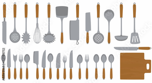 set of kitchen utensils