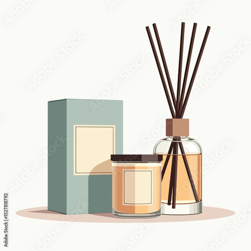 Create a relaxing ambiance with this complete home fragrance gift set, featuring a scented candle and reed diffuser with elegant packaging, perfect for a cozy spa day.

