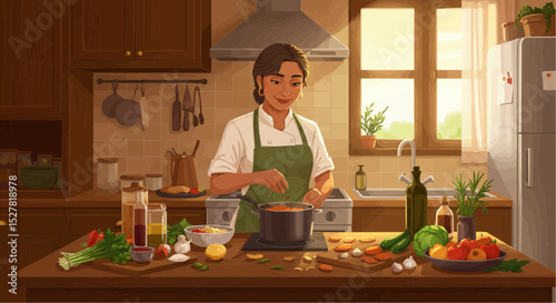 woman cooking in the kitchen