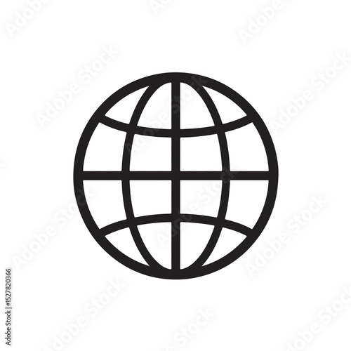 Wallpaper Mural Simple Globe Icon Representing World, Internet, Global Network and Communication Torontodigital.ca