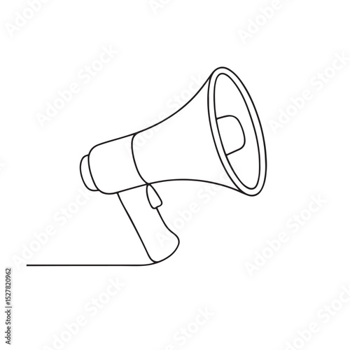 Minimal Line Drawing of Megaphone for Announcement or Promotion