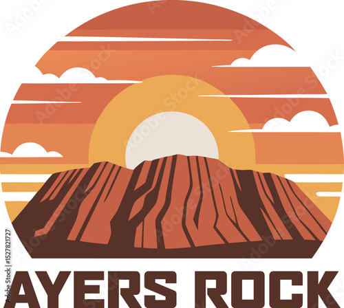 Ayers Rock Sunset Silhouette logo