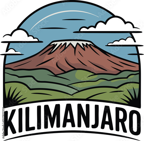 Kilimanjaro Iconic Landscape logo vector