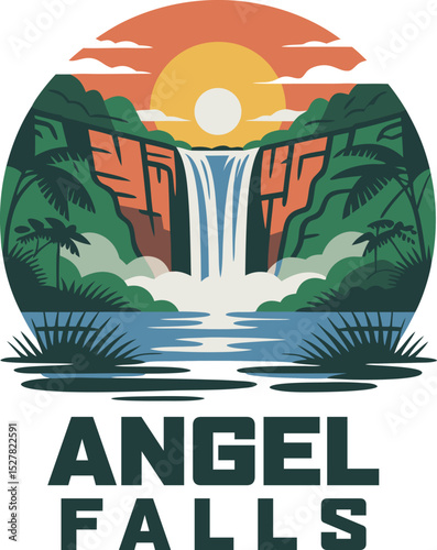 Angel Falls vector logo