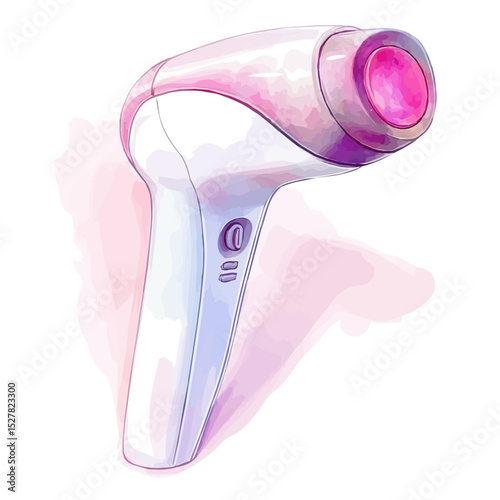 Laser Hair Removal Device, watercolor vector, high quality, isolated on a white background.