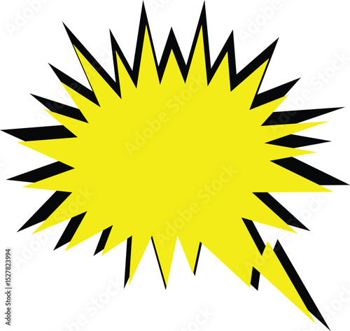  Bright Yellow Spiky Comic Speech Bubble