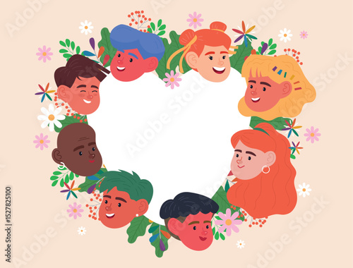 Pride Month Letter Frame with Flowers and Flags Illustration and Vector