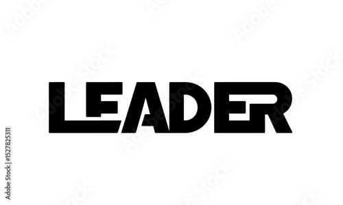 Leader logo icon in black color with white background.