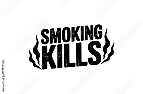Smoking kills logo. Icon vector in black color isolated on white.