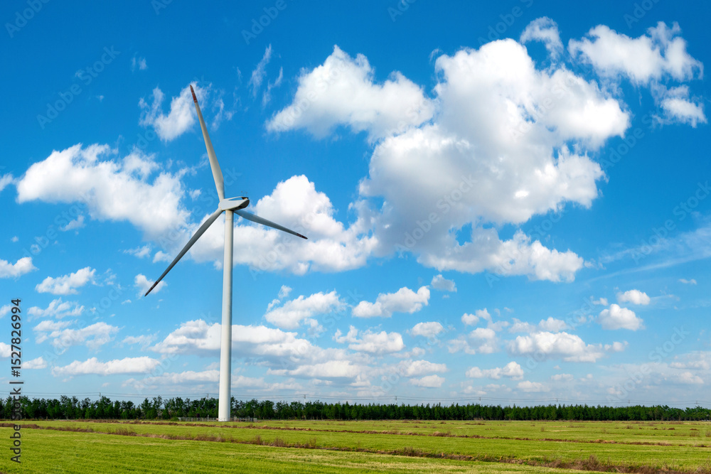 wind turbine on green field wind turbine on green field