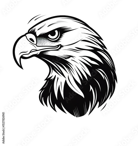 Drawing of a graceful eagle head