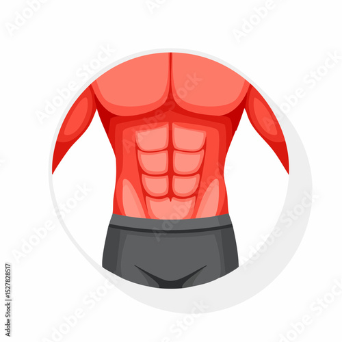 vector illustration of a sixpack abs of bodybuilder