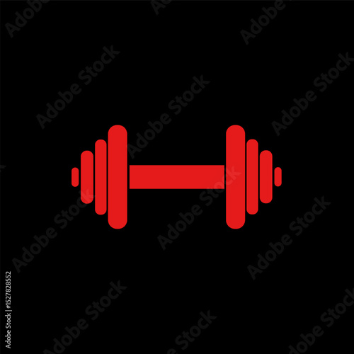 Red Dumbbell Icon Fitness, Strength Training, Gym, Workout, Exercise