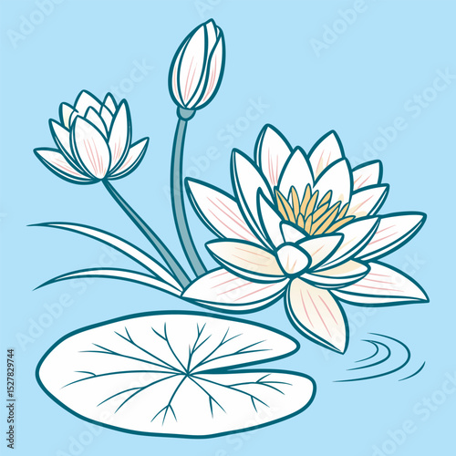 Vector illustration of lotus flower free online.