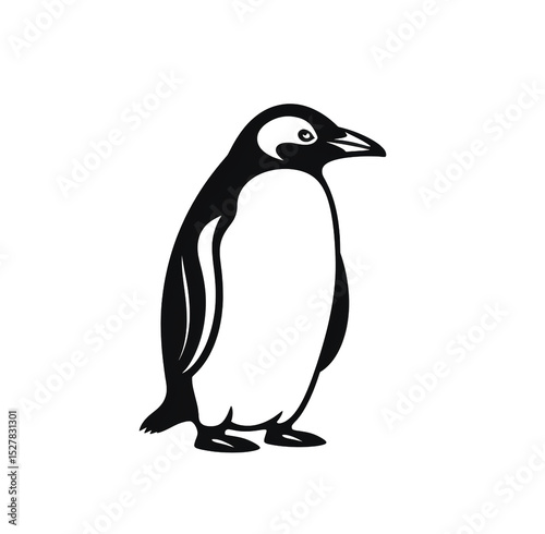 Black penguin painting