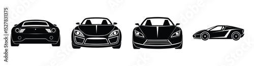 Supercar sports car silhouette vector on white background