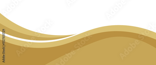 Vector gold line background curve element with white space for text and message design, overlapping layers, vector
