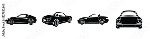Luxury sports car silhouette vector on white background