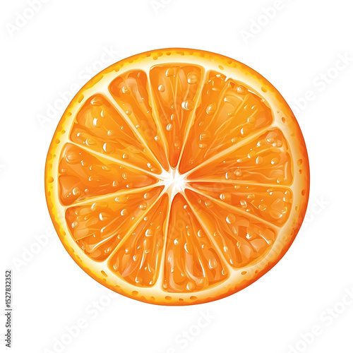 of a Fresh Orange Slice on Transparent Background