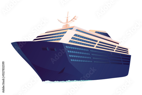 Cruise Ship vector illustration isolated on white background, eps