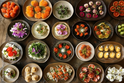 The skilled chef arranges the exquisite starters.